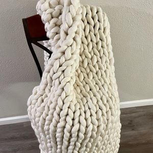 Real 100% Merino Wool Arm Knitted Blanket